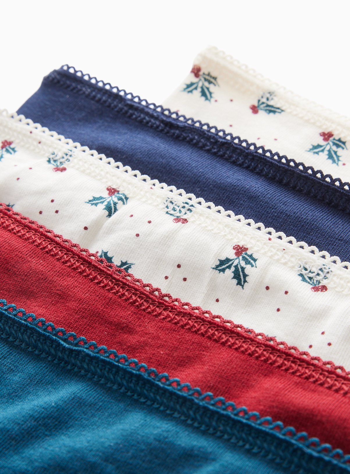 Christmas Holly Short Knickers 5 Pack 8 - Image 3 thumbnail